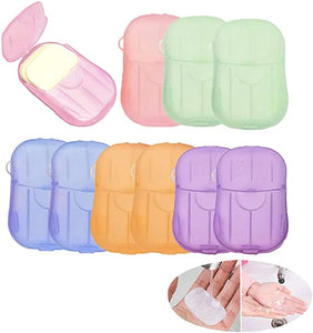 20pcs Portable Disposable Soap Paper Sheets for Travel and Outdoor Activities