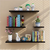 Set of 4 Flat Delightful Wall Mounted Book Shelf