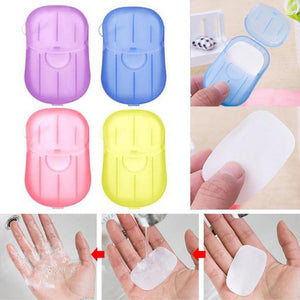 20pcs Portable Disposable Soap Paper Sheets for Travel and Outdoor Activities