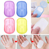 20pcs Portable Disposable Soap Paper Sheets for Travel and Outdoor Activities
