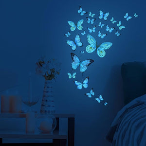 Pack of 4 Color Changing Glowing Led Butterflies  For Kids Room