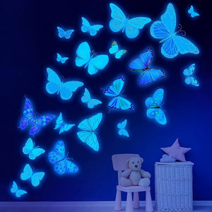 Pack of 4 Color Changing Glowing Led Butterflies  For Kids Room