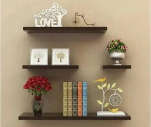 Set of 4 Flat Delightful Wall Mounted Book Shelf