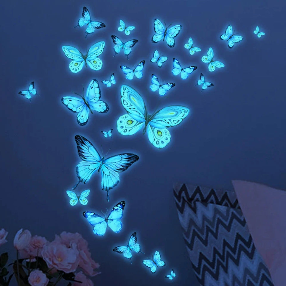 Pack of 4 Color Changing Glowing Led Butterflies  For Kids Room
