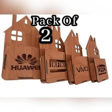 Pack of 2 Wooden Wall Mobile Holder