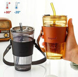 450ml Glass Tumbler with Straw