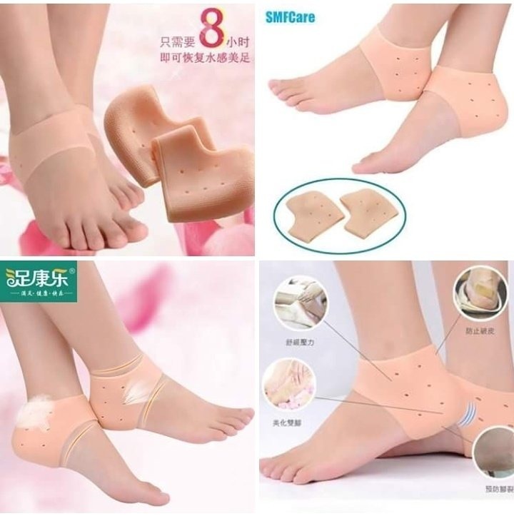 Silicone Gel Half Heel Pad Socks (1 Pair)