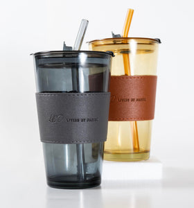 450ml Glass Tumbler with Straw