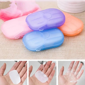 20pcs Portable Disposable Soap Paper Sheets for Travel and Outdoor Activities